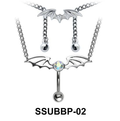 Wing Shape Belly Piercing Chain SSUBBP-02